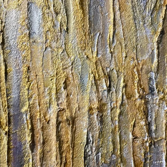 Abstract Gold and Purple Textured Forest Canvas Art 20 in x 16 in - Picture 2 of 8